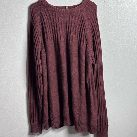 Columbia Men Knit Ribbed Crew Neck Sweater Red Pullover size XL - Picture 2 of 11